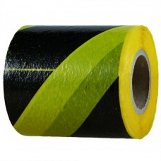 Warning tape yellow/black 100m x 80 mm,