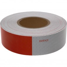 Reflective tape 50mm x 48 m , white/red