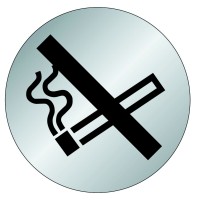 ALU info plate ф 75 мм "NO SMOKING AREA"