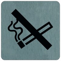 ALU info plate 100х100, "NO SMOKING AREA"