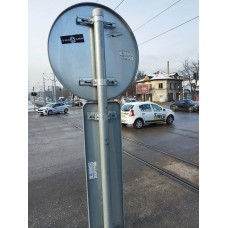 Metal road post for traffic signs 3,00 m