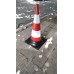 Cone 75 cm, rubber, 2 white bands