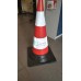 Cone 75 cm, rubber, 2 white bands