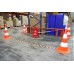 Set de 5 conuri de marcare (50 cm) + lanț din PVC (7,5 mil), 5 cârlige con, Set de 5 conuri de marcare (50 cm) + lanț din PVC (7,5 mil), 5 cârlige con